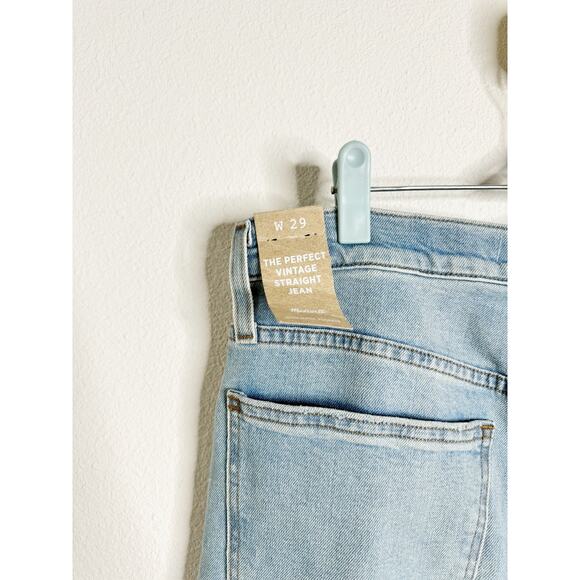 NWT Madewell The Perfect Vintage Straight Jean Distressed Light Danby Wash US 29 - Picture 9 of 12